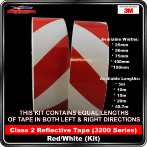 class 2 reflective tape (3200 series) red/white (kit)
