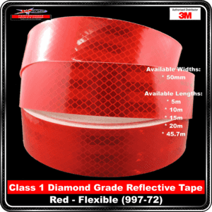 3M Red (997-72) Diamond Grade Class 1 Flexible Reflective Tape