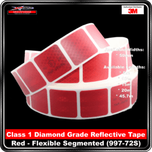 3M Red (997-72S) Diamond Grade Class 1 Flexible Reflective Tape Segmented