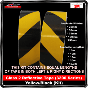 class 2 reflective tape (3200 series) yellow/black (kit)