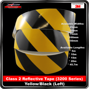 class 2 reflective tape (3200 series) yellow/black (left)