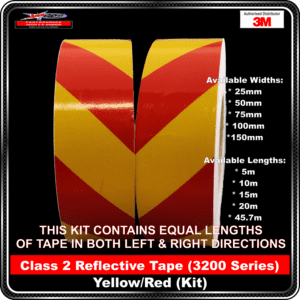 class 2 reflective tape (3200 series) yellow/red (kit)