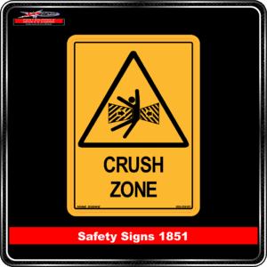 Warning Crush Zone (Safety Sign 1851)