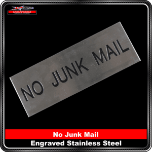 no junk mail engraved stainless steel