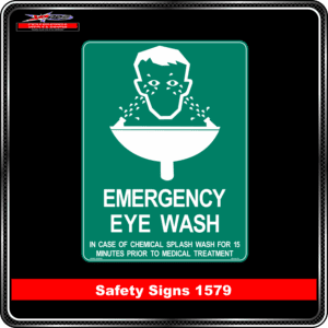 emergency eye wash in case of chemical splash wash for 15 minutes prior to medical treatment