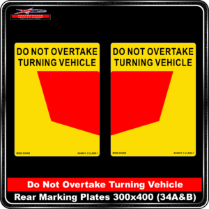 Do Not Overtake Turning Vehicle Red Symbol 34A & 34B